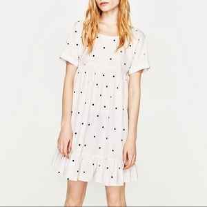 NWOT ZARA White Polka Dot Dress